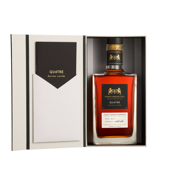cognac Painturaud Qu4tre carafe coffret ouvert